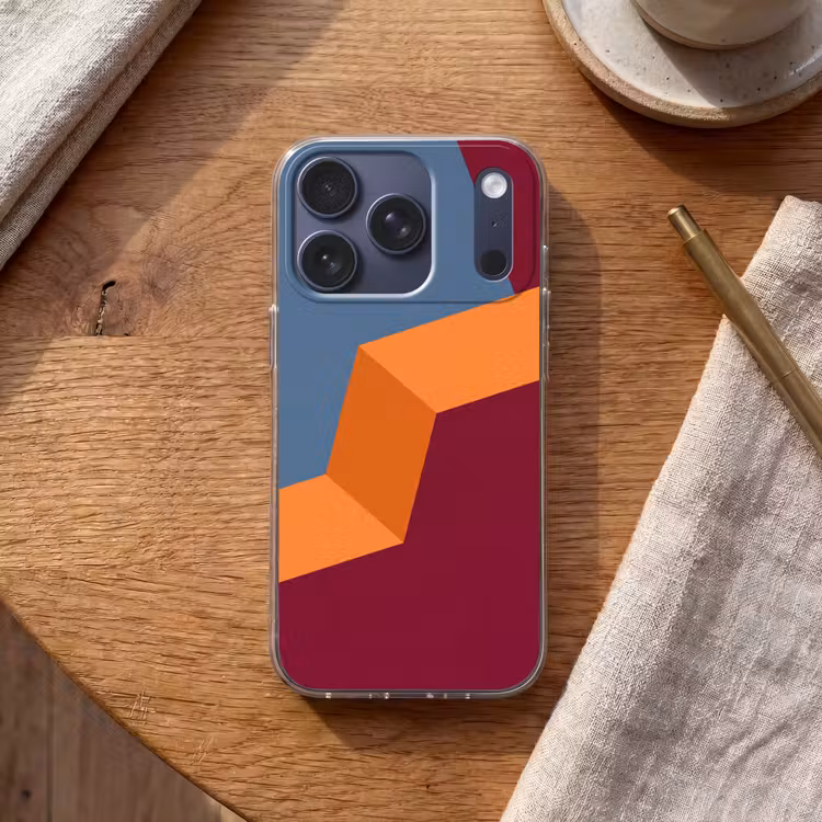 Telefoonhoesje - Abstract - Vormen - Modern - Blauw - Oranje — 2