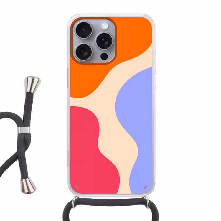Telefoonhoesje met koord - Abstract - Organische vormen - Design - Modern - Kleurrijk — 1