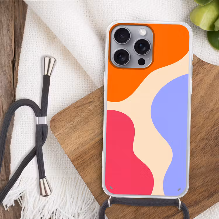 Telefoonhoesje met koord - Abstract - Organische vormen - Design - Modern - Kleurrijk — 3