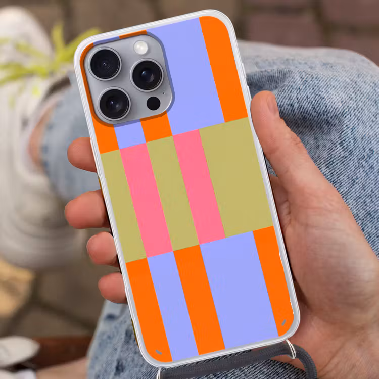 Telefoonhoesje met koord - Abstract - Patroon - Geometrisch - Kleurrijk - Modern — 2
