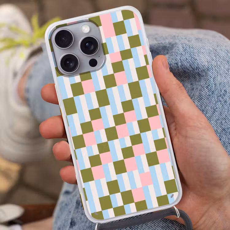 Telefoonhoesje met koord - Patroon - Geometrisch - Abstract - Kleurrijk - Modern — 2