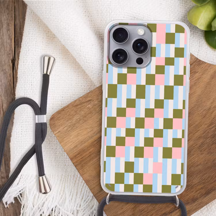 Telefoonhoesje met koord - Patroon - Geometrisch - Abstract - Kleurrijk - Modern — 3