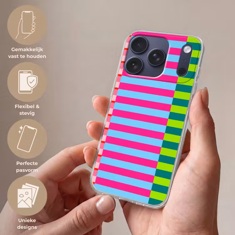 Telefoonhoesje - Patroon - Strepen - Modern - Abstract - Kleurrijk — 4