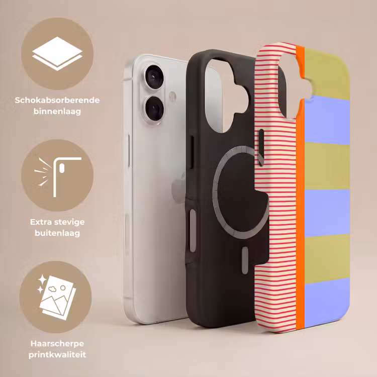 Telefoonhoesje Toughcase - Abstract - Geometrie - Strepen - Blokken - Rood — 3
