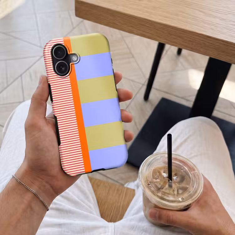 Telefoonhoesje Toughcase - Abstract - Geometrie - Strepen - Blokken - Rood — 4