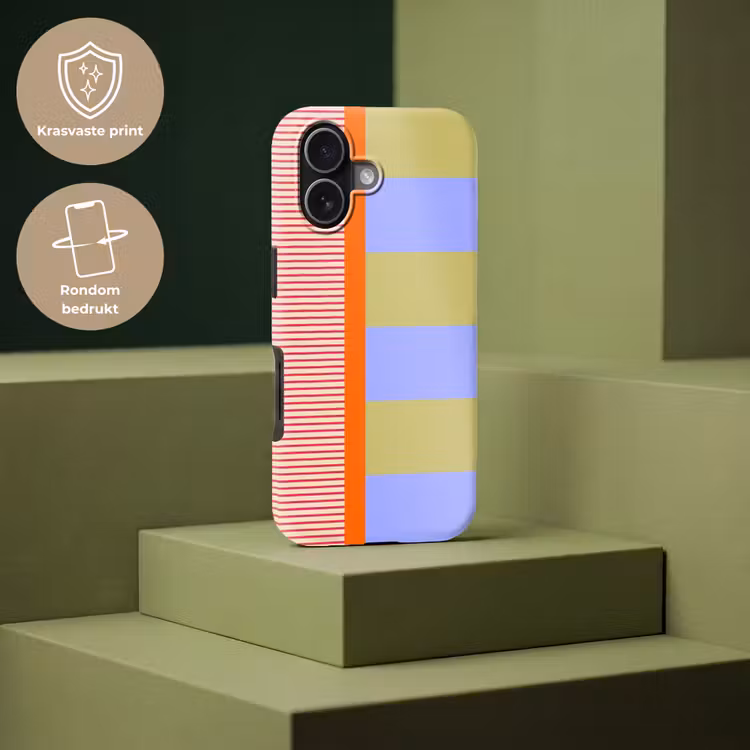 Telefoonhoesje Toughcase - Abstract - Geometrie - Strepen - Blokken - Rood — 7