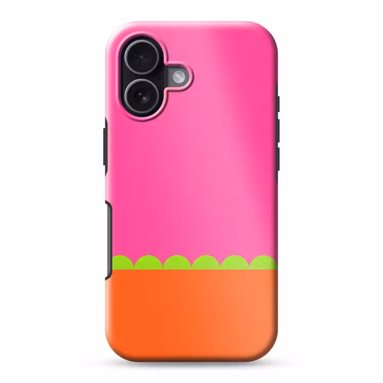Telefoonhoesje Toughcase - Abstract - Geometrisch - Kleurblokken - Roze - Oranje — 1