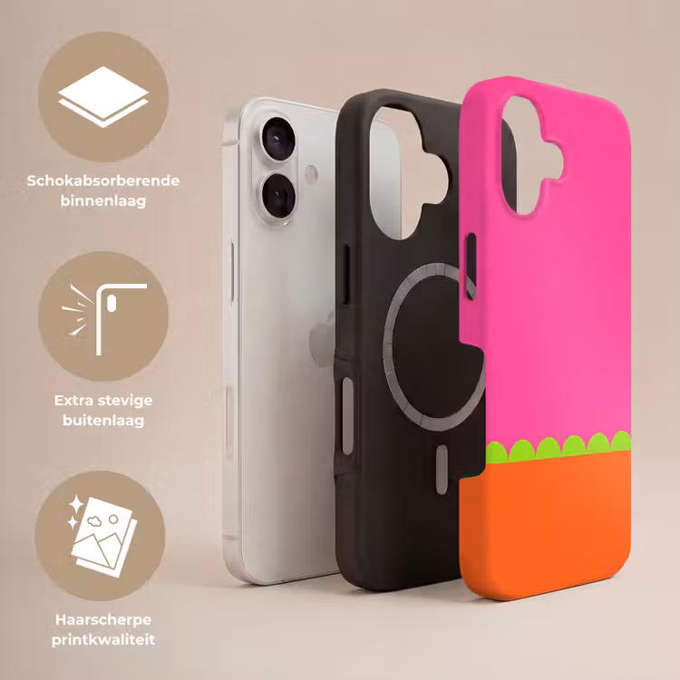 Telefoonhoesje Toughcase - Abstract - Geometrisch - Kleurblokken - Roze - Oranje — 3