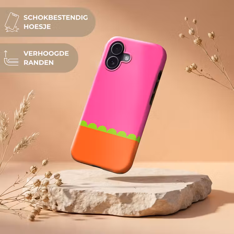 Telefoonhoesje Toughcase - Abstract - Geometrisch - Kleurblokken - Roze - Oranje — 5