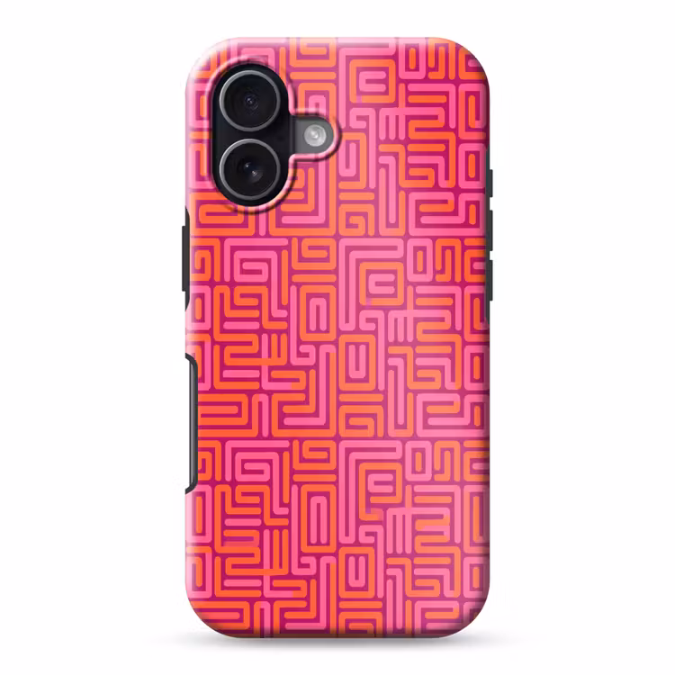 Telefoonhoesje Toughcase - Abstract - Patroon - Lijnen - Roze - Oranje — 1
