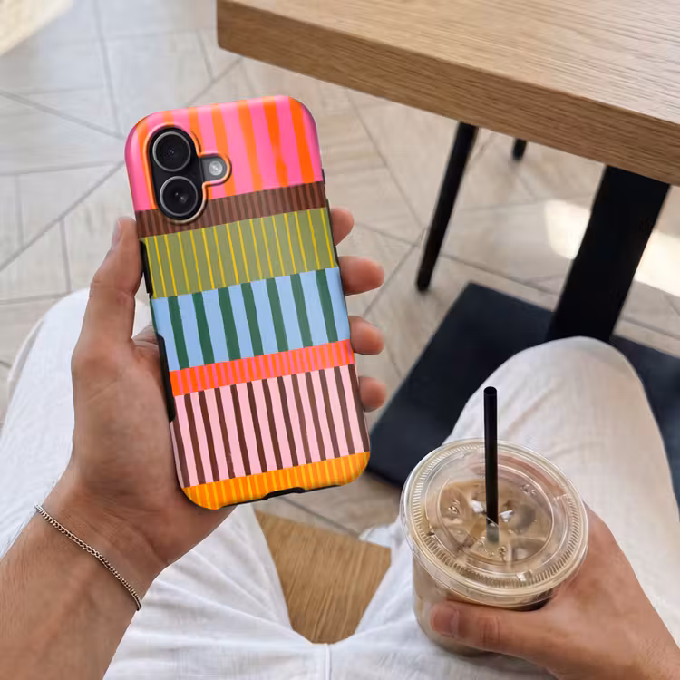 Telefoonhoesje Toughcase - Abstract - Strepen - Modern - Kleurrijk - Kunst — 4