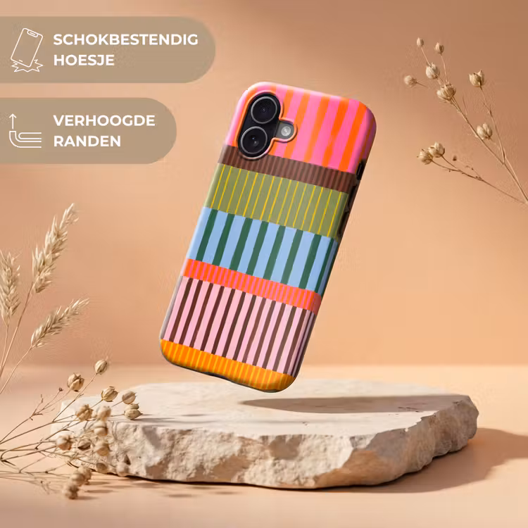 Telefoonhoesje Toughcase - Abstract - Strepen - Modern - Kleurrijk - Kunst — 5