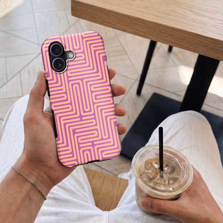 Telefoonhoesje Toughcase - Patroon - Lijnen - Abstract - Modern - Paars — 4