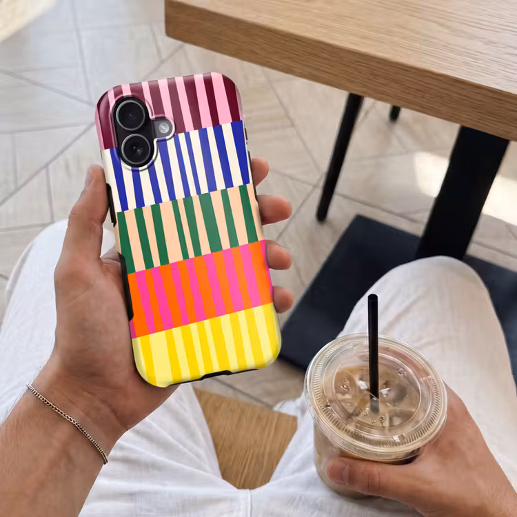 Telefoonhoesje Toughcase - Patroon - Strepen - Abstract - Modern - Kleurrijk — 4