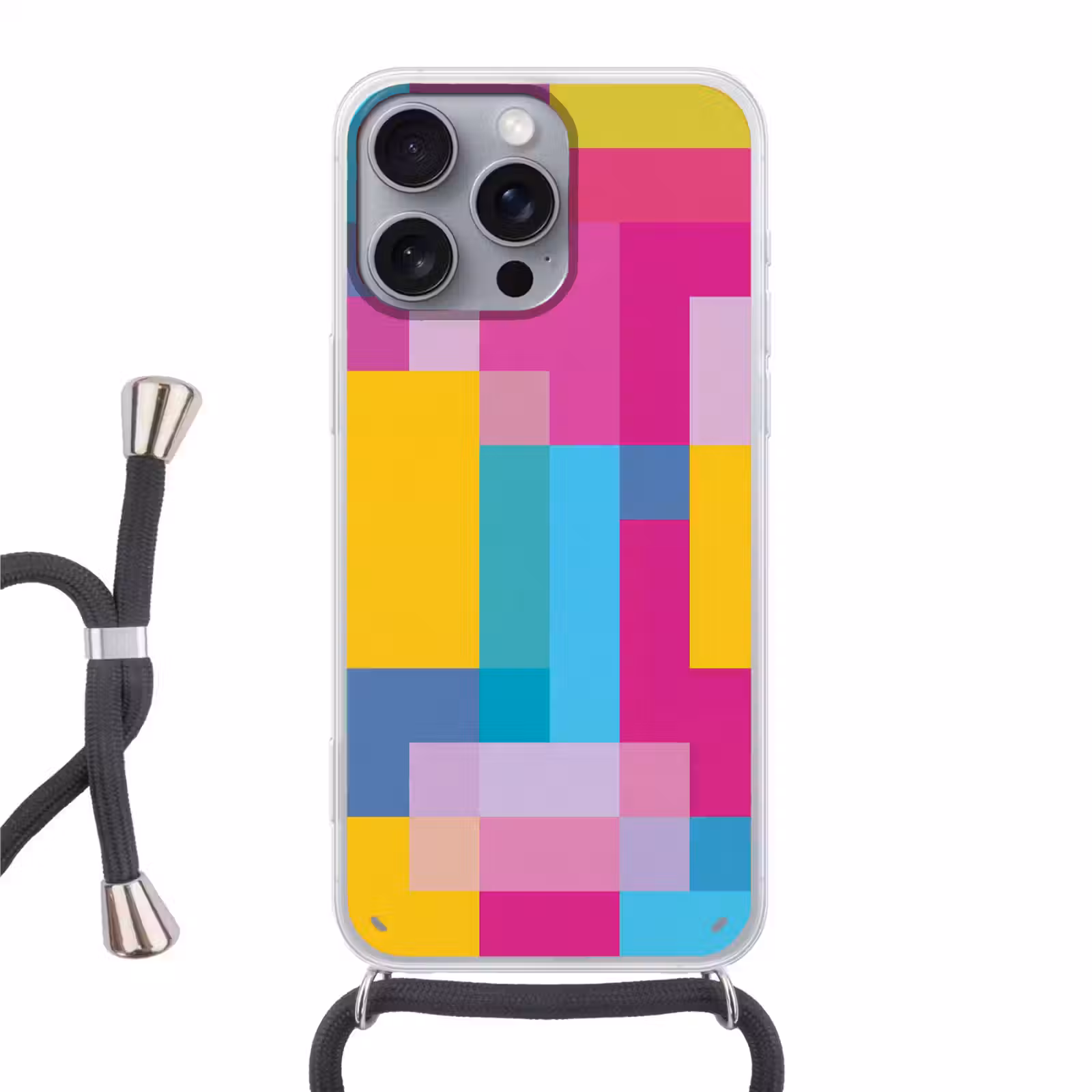 Telefoonhoesje met koord - Abstract - Geometrisch - Kunst - Kleurrijk - Modern — 1