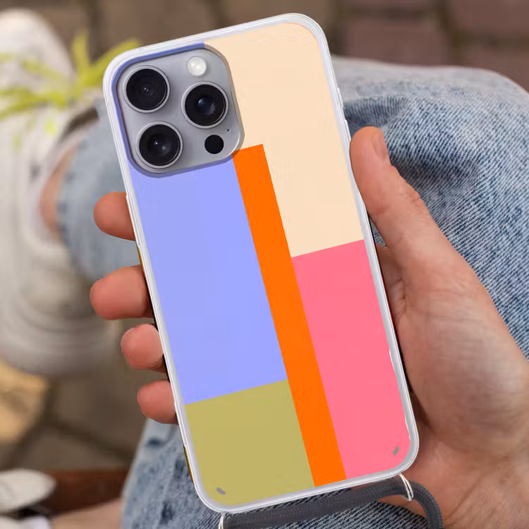Telefoonhoesje met koord - Abstract - Geometrie - Kunst - Modern - Kleurrijk — 2
