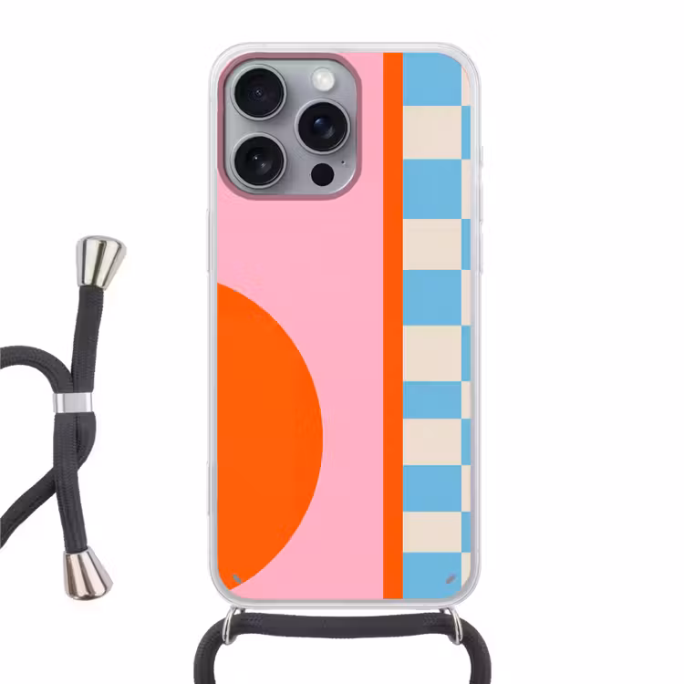 Telefoonhoesje met koord - Abstract - Vormen - Geometrisch - Modern - Kleurrijk — 1
