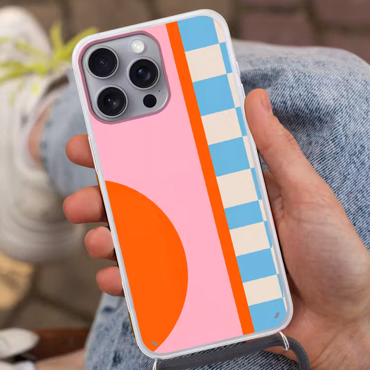 Telefoonhoesje met koord - Abstract - Vormen - Geometrisch - Modern - Kleurrijk — 2