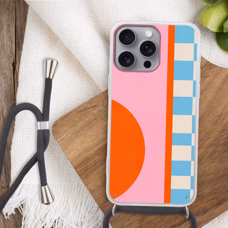 Telefoonhoesje met koord - Abstract - Vormen - Geometrisch - Modern - Kleurrijk — 3