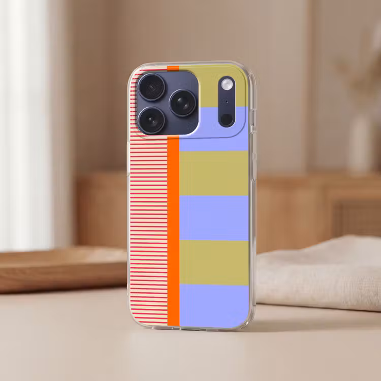 Telefoonhoesje - Abstract - Geometrie - Strepen - Blokken - Rood — 3