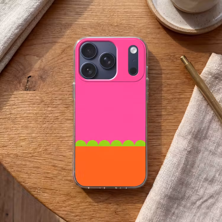 Telefoonhoesje - Abstract - Geometrisch - Kleurblokken - Roze - Oranje — 2