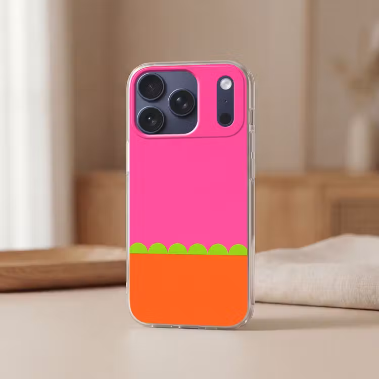 Telefoonhoesje - Abstract - Geometrisch - Kleurblokken - Roze - Oranje — 3