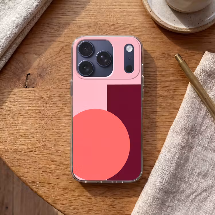 Telefoonhoesje - Abstract - Vormen - Roze - Modern - Design — 2