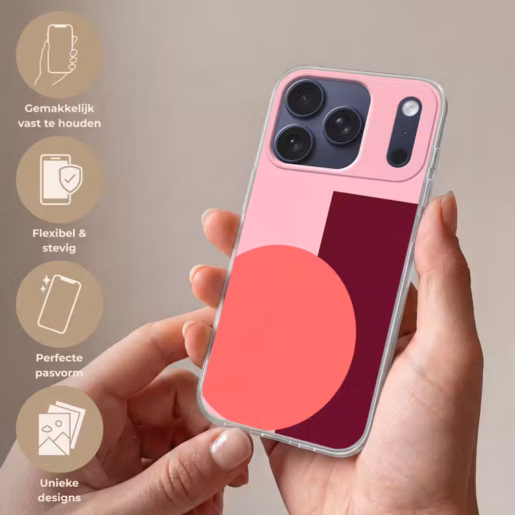 Telefoonhoesje - Abstract - Vormen - Roze - Modern - Design — 4