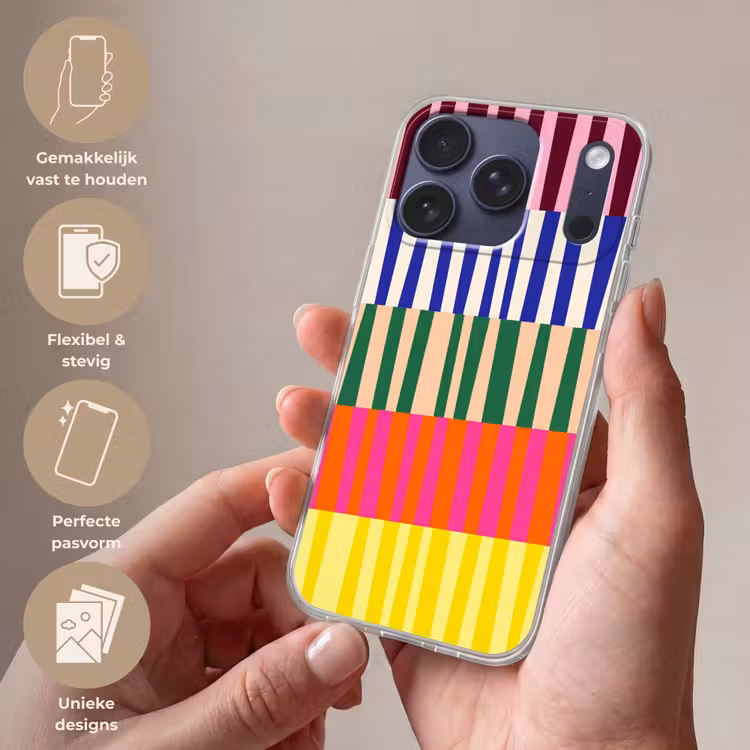 Telefoonhoesje - Patroon - Strepen - Abstract - Modern - Kleurrijk — 4