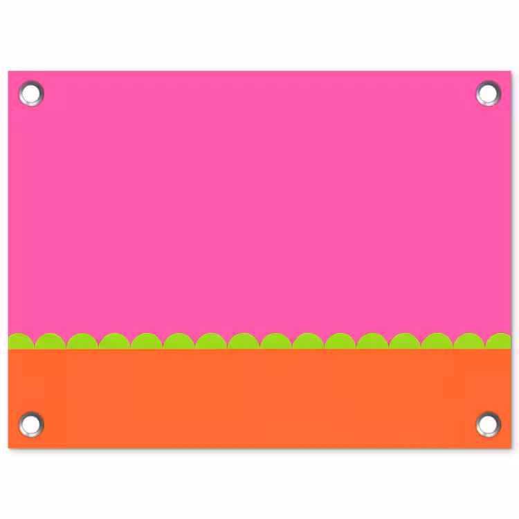 Tuinposter - Abstract - Geometrisch - Kleurblokken - Roze - Oranje — 1