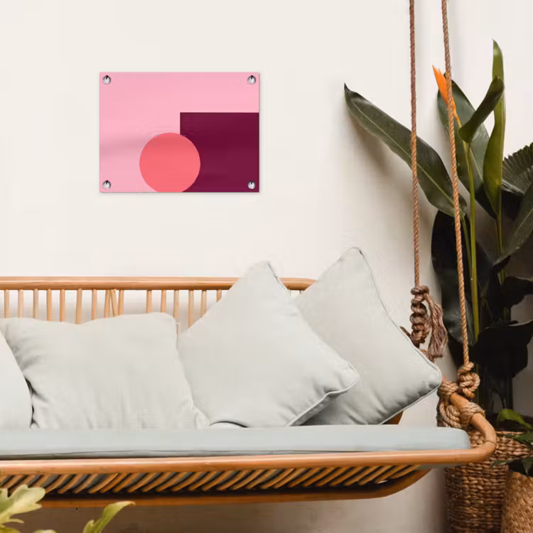 Tuinposter - Abstract - Vormen - Roze - Modern - Design — 5