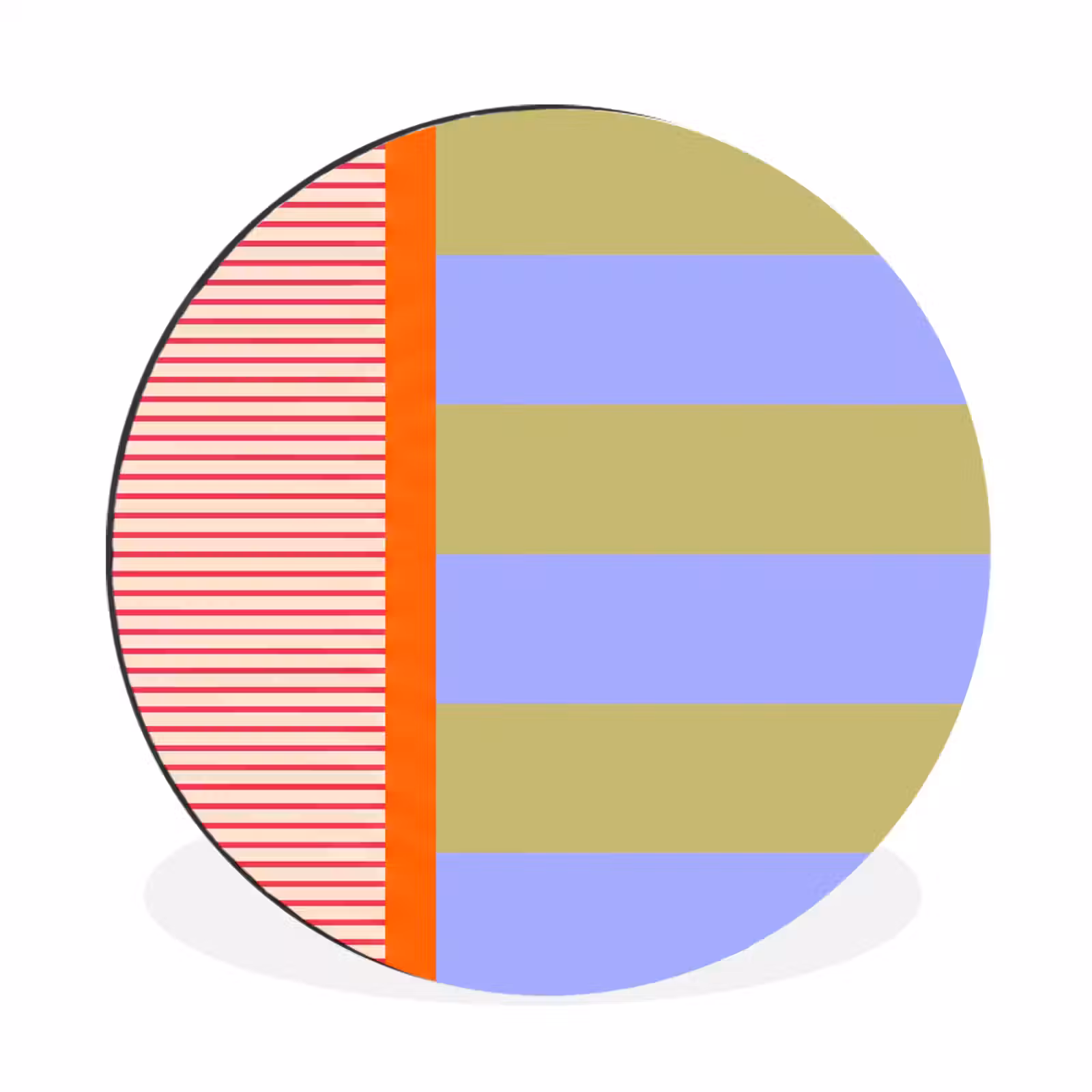 Muurcirkel aluminium - Abstract - Geometrie - Strepen - Blokken - Rood — 1