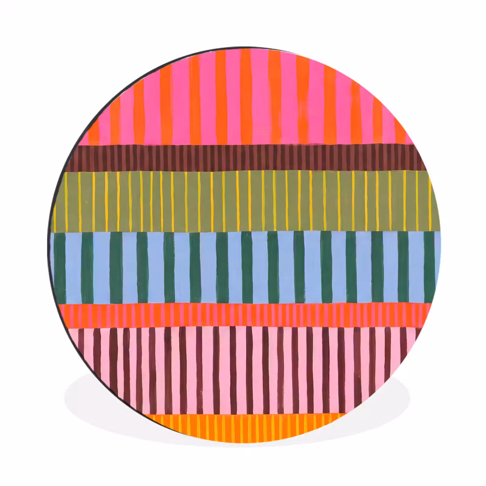 Muurcirkel aluminium - Abstract - Strepen - Modern - Kleurrijk - Kunst — 1