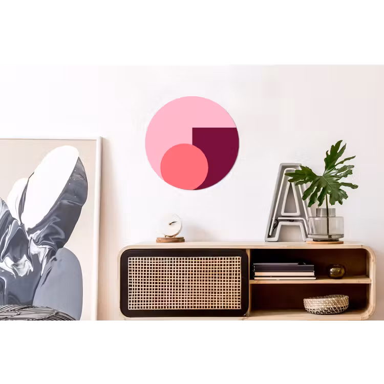 Muurcirkel aluminium - Abstract - Vormen - Roze - Modern - Design — 3