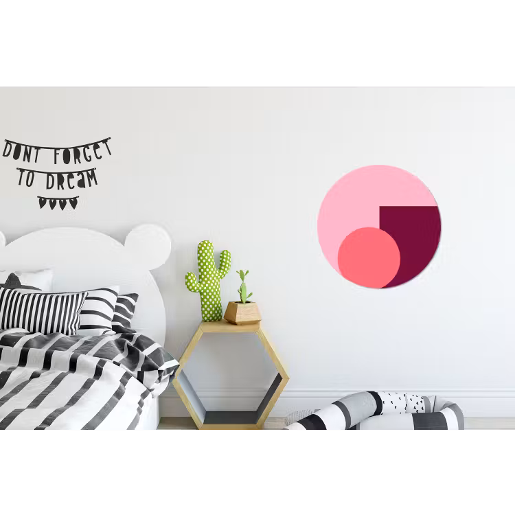 Muurcirkel aluminium - Abstract - Vormen - Roze - Modern - Design — 5