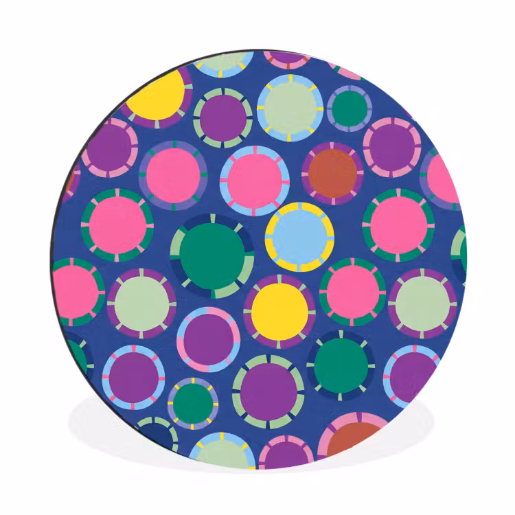 Muurcirkel aluminium - Patroon - Cirkels - Abstract - Kleurrijk — 1