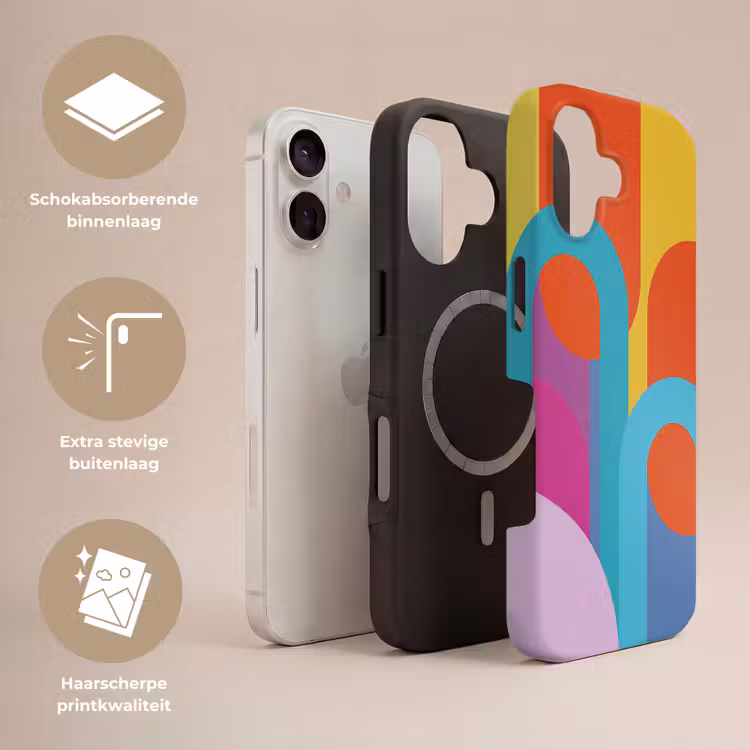 Telefoonhoesje Toughcase - Abstract - Geometrie - Kleurrijk - Modern - Kunst — 3