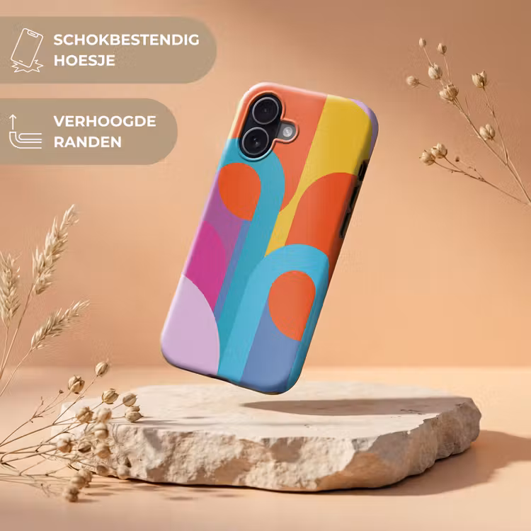 Telefoonhoesje Toughcase - Abstract - Geometrie - Kleurrijk - Modern - Kunst — 5