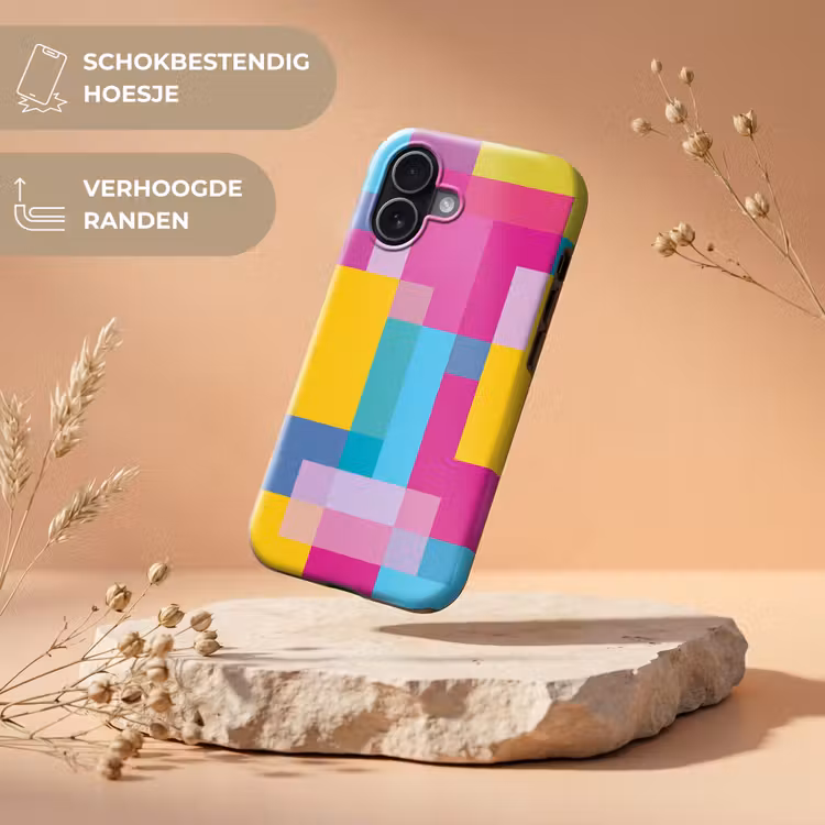 Telefoonhoesje Toughcase - Abstract - Geometrisch - Kunst - Kleurrijk - Modern — 5