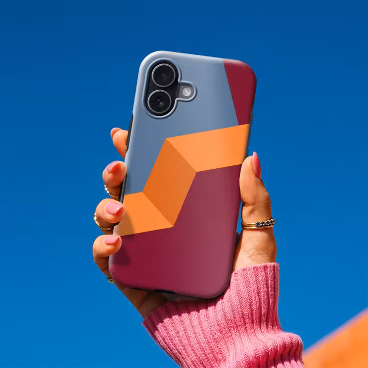 Telefoonhoesje Toughcase - Abstract - Vormen - Modern - Blauw - Oranje — 2