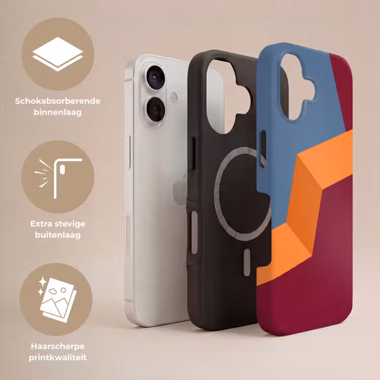 Telefoonhoesje Toughcase - Abstract - Vormen - Modern - Blauw - Oranje — 3