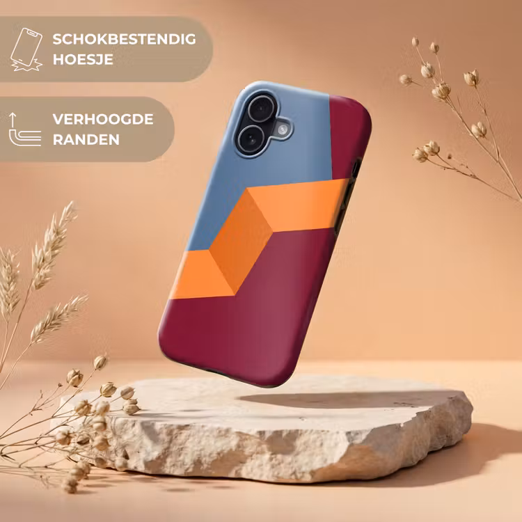 Telefoonhoesje Toughcase - Abstract - Vormen - Modern - Blauw - Oranje — 5