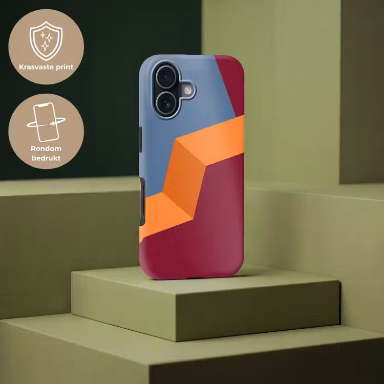 Telefoonhoesje Toughcase - Abstract - Vormen - Modern - Blauw - Oranje — 7
