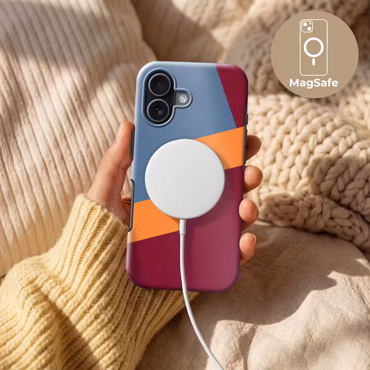 Telefoonhoesje Toughcase - Abstract - Vormen - Modern - Blauw - Oranje — 8
