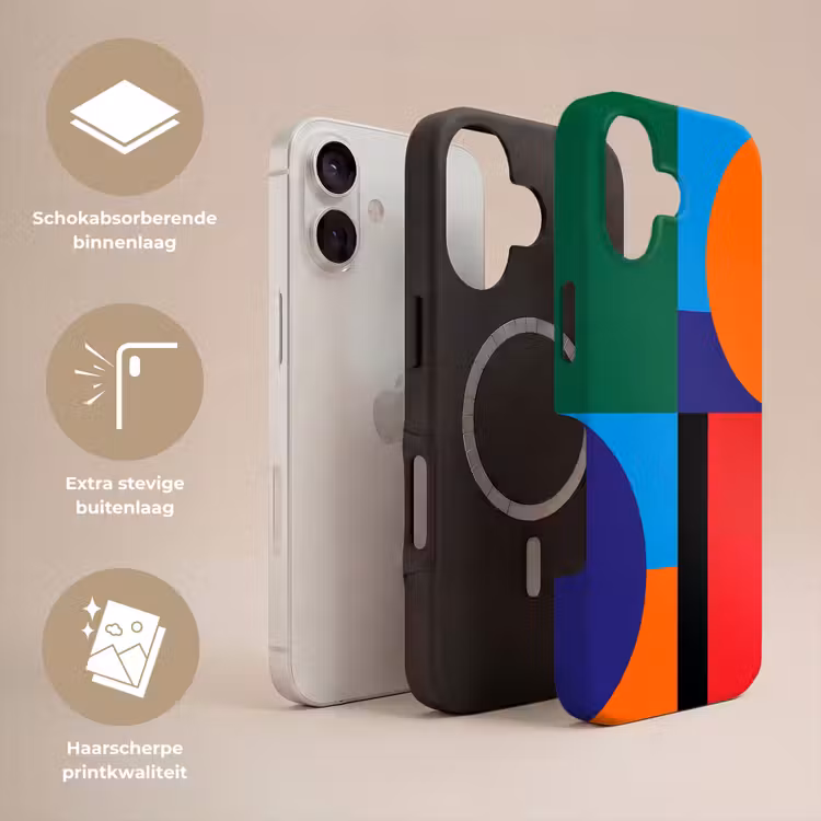 Telefoonhoesje Toughcase - Geometrisch - Abstract - Vormen - Kleurrijk - Modern — 3