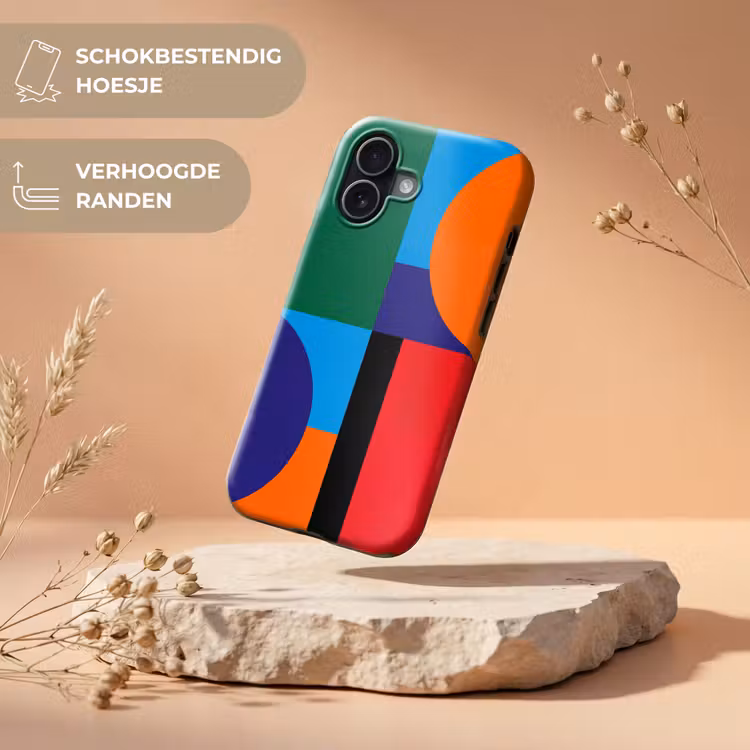 Telefoonhoesje Toughcase - Geometrisch - Abstract - Vormen - Kleurrijk - Modern — 5