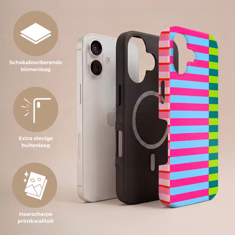 Telefoonhoesje Toughcase - Patroon - Strepen - Modern - Abstract - Kleurrijk — 3