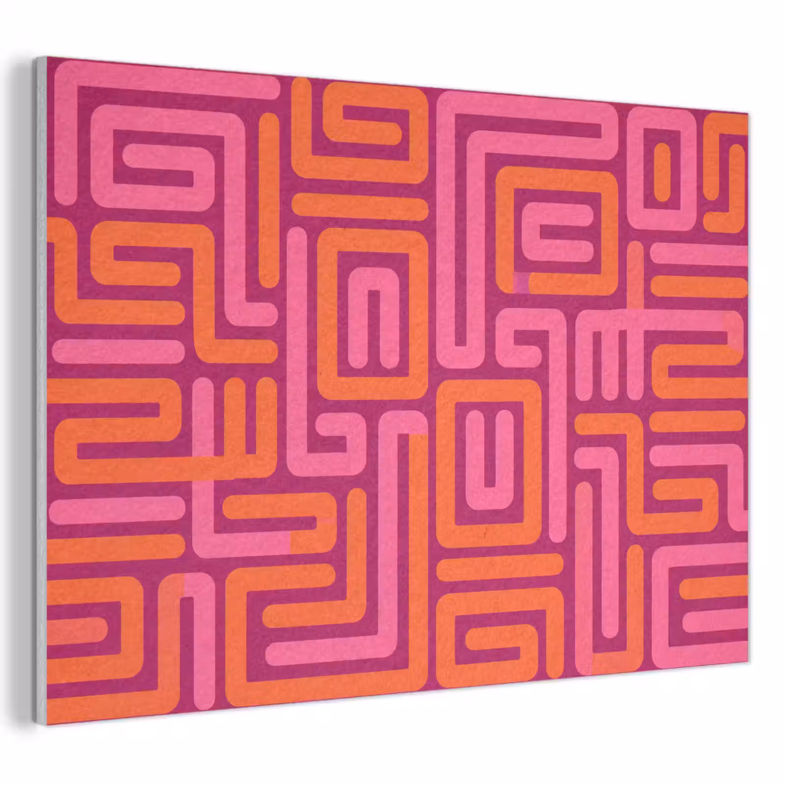 Akoestisch schilderij - Abstract - Patroon - Lijnen - Roze - Oranje — 1