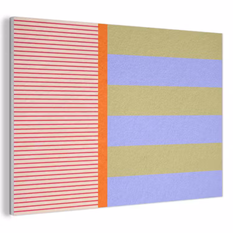 Akoestisch schilderij - Abstract - Geometrie - Strepen - Blokken - Rood — 1