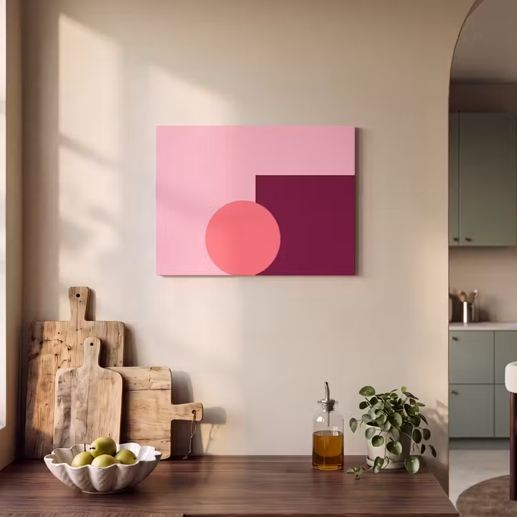 Akoestisch schilderij - Abstract - Vormen - Roze - Modern - Design — 3